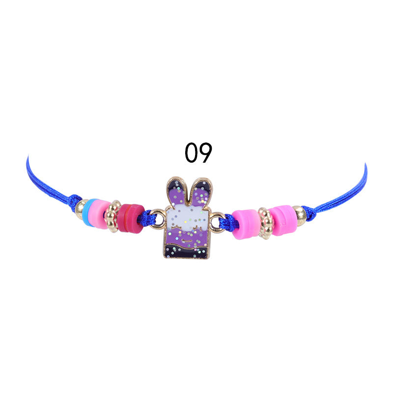 Wholesale Alloy Butterfly Rainbow Flower Shape Polymer Clay Children's Bracelet Necklace